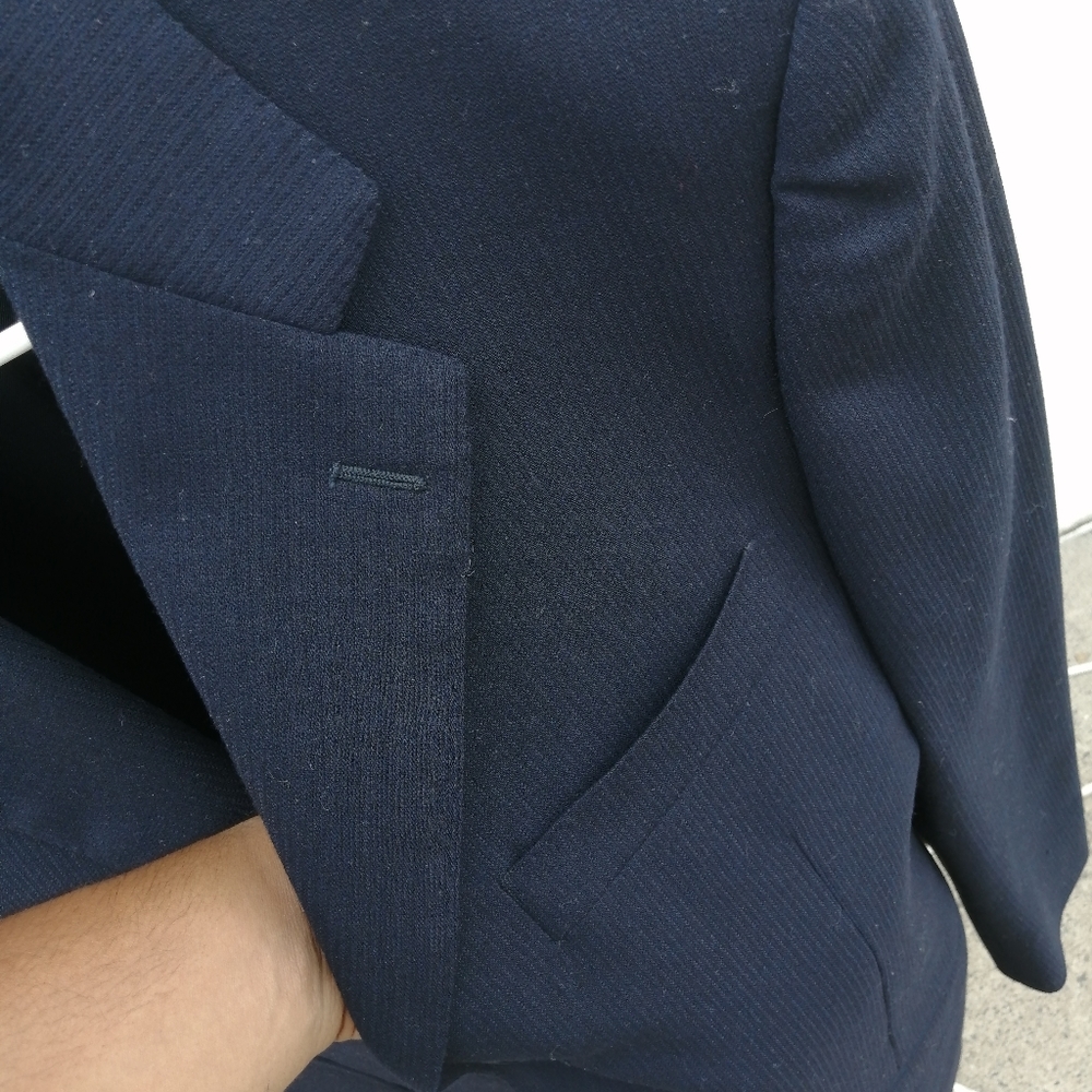 Canali Men Blazer Jacket Blue Three Button Lined Notch Lapel Suit Wool Italy 38R